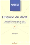 Histoire du droit : introduction historique au droit et histoire des institutions publiques