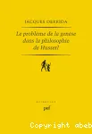 Le problème de la genèse dans la philosophie de Husserl