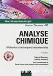 Analyse chimique : méthodes et techniques instrumentales modernes